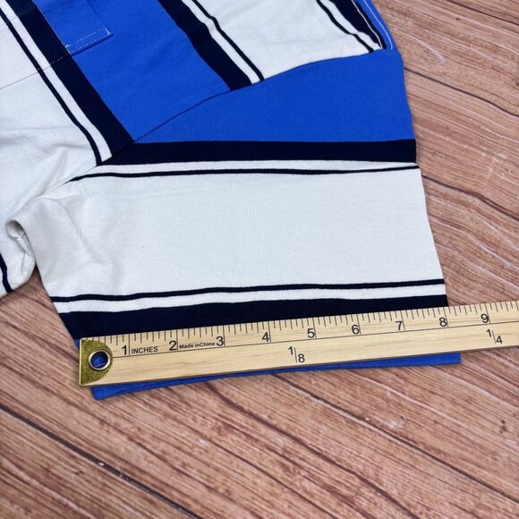 Levis Mens Oversized Striped Crewneck T-Shirt With Pocket Blue/White/Navy - Picture 9 of 16